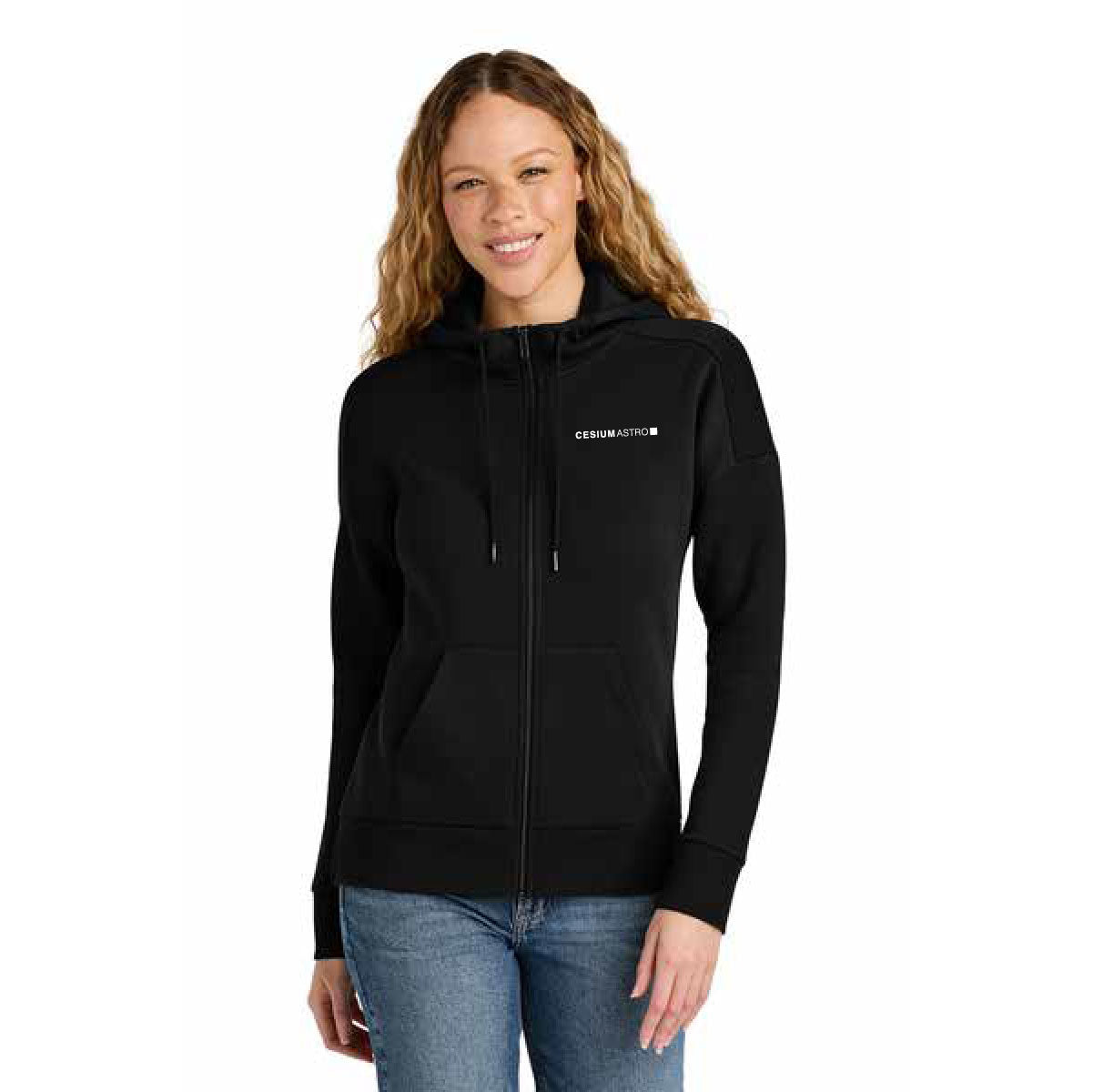 District Women's Perfect Weight Fleece Drop Shoulder Full-Zip Hoodie