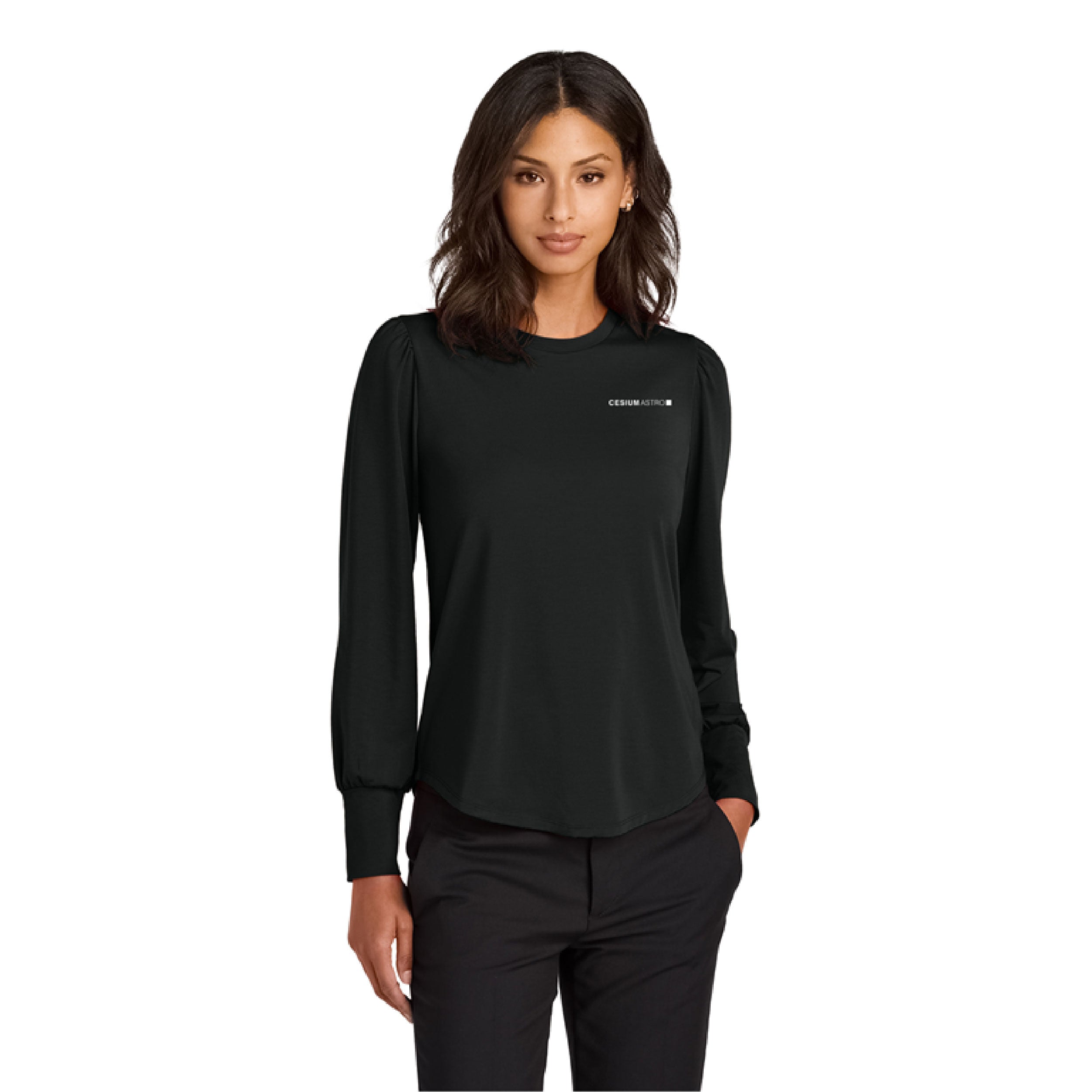 Mercer+Mettle Women's Stretch Jersey Long Sleeve Blouson Top